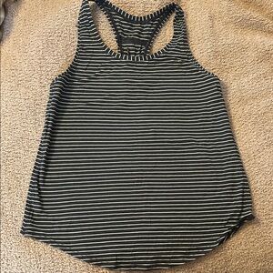 Lululemon Striped Racerback Tank Top - Black and White